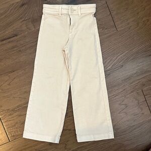 GIRLS H&M Sz 6/7 CREAM CROP FLARE JEANS